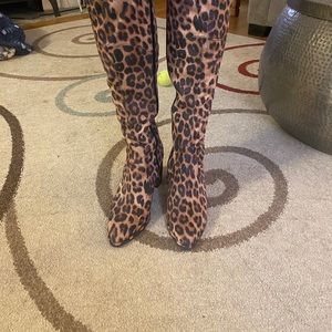 Leopard print boots